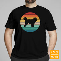 Goldendoodle Dog Themed Clothes & Attire - Canine Tee Shirts For Humans - Gifts for Dog Lovers & Owners - Retro Sunset Themed T-Shirt - Black, Plus Size