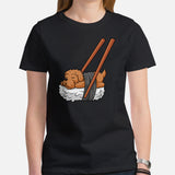 Goldendoodle Dog Themed Clothes & Attire - Canine Tee Shirts For Humans - Gifts for Dog Moms, Dads & Lovers - Cute Nigiri Sushi T-Shirt - Black, Women