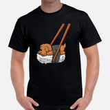 Goldendoodle Dog Themed Clothes & Attire - Canine Tee Shirts For Humans - Gifts for Dog Moms, Dads & Lovers - Cute Nigiri Sushi T-Shirt - Black, Men