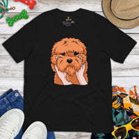 Goldendoodle Dog Themed Clothes & Attire - Funny Canine Tee Shirts For Humans - Gifts for Dog Lovers - Adorable Chubby Cheeks T-Shirt - Black
