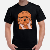 Goldendoodle Dog Themed Clothes & Attire - Funny Canine Tee Shirts For Humans - Gifts for Dog Lovers - Adorable Chubby Cheeks T-Shirt - Black, Men