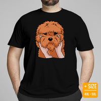 Goldendoodle Dog Themed Clothes & Attire - Funny Canine Tee Shirts For Humans - Gifts for Dog Lovers - Adorable Chubby Cheeks T-Shirt - Black, Plus Size