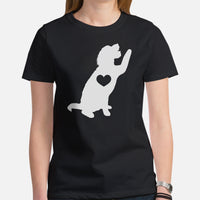 Goldendoodle Dog Themed Clothes & Attire - Funny Canine Tee Shirts For Humans - Gifts for Dog Lovers - Cute Doodle High-fives T-Shirt - Black, Women