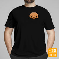 Goldendoodle Dog Themed Clothes & Attire - Funny Canine Tee Shirts For Humans - Gifts for Dog Lovers - Cute Doodle Pixel Art T-Shirt - Black, Plus Size