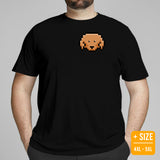 Goldendoodle Dog Themed Clothes & Attire - Funny Canine Tee Shirts For Humans - Gifts for Dog Lovers - Cute Doodle Pixel Art T-Shirt - Black, Plus Size