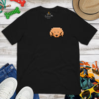 Goldendoodle Dog Themed Clothes & Attire - Funny Canine Tee Shirts For Humans - Gifts for Dog Lovers - Cute Doodle Pixel Art T-Shirt - Black