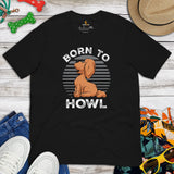Goldendoodle Dog Themed Clothes, Attire - Funny Canine Tee Shirts For Humans - Gifts for Dog Moms, Dads & Lovers - Born To Howl T-Shirt - Black
