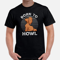 Goldendoodle Dog Themed Clothes, Attire - Funny Canine Tee Shirts For Humans - Gifts for Dog Moms, Dads & Lovers - Born To Howl T-Shirt - Black, Men