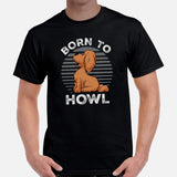 Goldendoodle Dog Themed Clothes, Attire - Funny Canine Tee Shirts For Humans - Gifts for Dog Moms, Dads & Lovers - Born To Howl T-Shirt - Black, Men