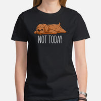 Goldendoodle Dog Themed Clothes & Attire - Funny Canine Tee Shirts For Humans - Gifts for Dog Moms, Dads & Lovers - Not Today T-Shirt - Black, Women