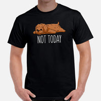 Goldendoodle Dog Themed Clothes & Attire - Funny Canine Tee Shirts For Humans - Gifts for Dog Moms, Dads & Lovers - Not Today T-Shirt - Black, Men
