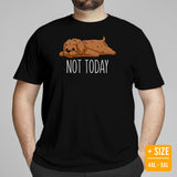 Goldendoodle Dog Themed Clothes & Attire - Funny Canine Tee Shirts For Humans - Gifts for Dog Moms, Dads & Lovers - Not Today T-Shirt - Black, Plus Size