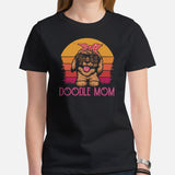 Goldendoodle Dog Themed Clothes & Attire - Funny Canine Tee Shirts For Humans - Gifts for Dog Moms & Lovers - Retro Doodle Mom T-Shirt - Black, Women