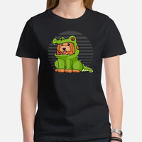 Goldendoodle Dog Themed Clothes - Cute Alligator Costume Shirt - Funny Canine Tee Shirts For Humans - Gifts for Dog Moms, Dads & Lovers - Black, Women