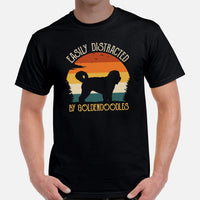 Goldendoodle Dog Themed Clothes - Funny Canine Tee Shirts For Humans - Gifts for Dog Lovers - Easily Distracted By Goldendoodles Shirt - Black, Men