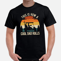 Golf Tee Shirt & Outfit - Bday & Father's Day Gift Ideas for Guys & Men, Golfers & Golf Lover - Funny This Is How A Cool Dad Rolls Tee - Black, Men