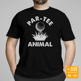 Golf Tee Shirt & Outfit - Unique Bday & Christmas Gift Ideas for Guys, Men & Women, Golfers & Golf Lover - Funny Par-Tee Animal T-Shirt - Black, Plus Size