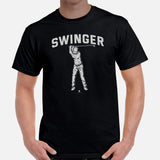Golf Tee Shirt & Outfit - Unique Bday & Christmas Gift Ideas for Guys, Men & Women, Golfers & Golf Lover - Vintage Swinger Golf T-Shirt - Black, Men