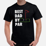 Golf Tee Shirt & Outfit - Unique Bday & Father's Day Gift Ideas for Guys & Men, Golfers & Golf Lover - Vintage Best Dad By Par T-Shirt - Black, Men