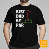 Golf Tee Shirt & Outfit - Unique Bday & Father's Day Gift Ideas for Guys & Men, Golfers & Golf Lover - Vintage Best Dad By Par T-Shirt - Black, Plus Size