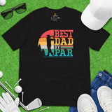 Vintage Golf Tee - Cool Golf Gifts for Dad, Male Golfers & Golf Lovers - Funny Golf Shirts, Attire & Outfit - Retro Best Dad By Par T-Shirt - Black