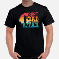 Vintage Golf Tee - Cool Golf Gifts for Dad, Male Golfers & Golf Lovers - Funny Golf Shirts, Attire & Outfit - Retro Best Dad By Par T-Shirt - Black, Men