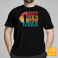 Vintage Golf Tee - Cool Golf Gifts for Dad, Male Golfers & Golf Lovers - Funny Golf Shirts, Attire & Outfit - Retro Best Dad By Par T-Shirt - Black, Plus Size