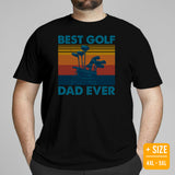 Golf Tee Shirt & Outfit - Unique Bday & Father's Day Gift Ideas for Guys & Men, Golfers & Golf Lover - Vintage Best Golf Dad Ever Tee - Black, Plus Size