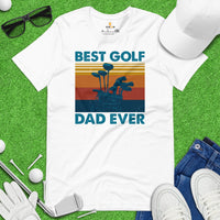 Vintage Golf Tee - Cool Golf Gifts for Dad, Male Golfers & Golf Lovers - Funny Golf Shirts, Attire & Outfit - Best Golf Dad Ever T-Shirt - White