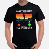 Golf Tee Shirt & Outfit - Unique Gift Ideas for Guys, Men & Women, Golfers & Golf Lover - Funny Sorry I Missed Your Call T-Shirt - Black, Men