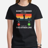 Golf Tee Shirt & Outfit - Unique Gift Ideas for Guys, Men & Women, Golfers & Golf Lover - Funny Sorry I Missed Your Call T-Shirt - Black, Women