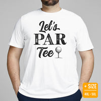 Golf Tee Shirt & Outfit - Unique Gift Ideas for Guys, Men & Women, Golfers & Golf Lover - Vintage Let's Par Tee Shirt - White, Plus Size
