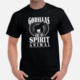 Gorilla, Ape, Gibbon, Orangutan, Chimp, Chimpanzee T-Shirt - Gorillas Are My Spirit Animal Shirt - Gift for Ape Lovers - Zoo Shirt - Black, Men