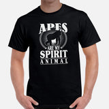 Gorilla, Monkey, Ape, Gibbon, Orangutan, Chimp, Chimpanzee Shirt - Apes Are My Spirit Animal Shirt - Gift for Ape Lovers - Zoo Shirt - Black, Men