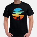 Gorilla Retro Sunset Aesthetic T-Shirt - Ape, Gibbon, Orangutan, Chimp, Chimpanzee Shirt - Gift for Animal Lovers - Zoo & Safari Shirt - Black, Men