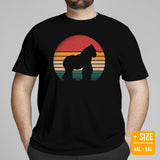 Gorilla Retro Sunset Aesthetic T-Shirt - Ape, Gibbon, Orangutan, Chimp, Chimpanzee Shirt - Safari Shirt - Gift for Ape & Animal Lovers - Black, Plus Size