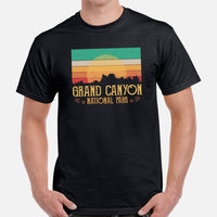 Grand Canyon Retro Sunset Aesthetic T-Shirt - National Park Hiking Shirt - Gift for Outdoorsy Camper & Hiker, Nature Lover, Wanderlust - Black, Men