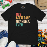Great Dane Dog Themed Clothes & Attire - Canine Tee Shirts For Humans - Gifts for Dog Lovers - Best Great Dane Grandma Ever T-Shirt - Black