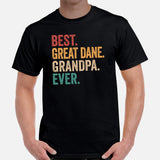 Great Dane Dog Themed Clothes & Attire - Canine Tee Shirts For Humans - Gifts for Dog Lovers - Best Great Dane Grandpa Ever T-Shirt - Black, Men