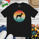 Great Dane Dog Themed Clothes & Attire - Canine Tee Shirts For Humans - Gifts for Dog Moms, Dads & Lovers - Retro Sunset Themed T-Shirt - Black