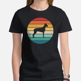 Great Dane Dog Themed Clothes & Attire - Canine Tee Shirts For Humans - Gifts for Dog Moms, Dads & Lovers - Retro Sunset Themed T-Shirt - Black, Women