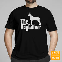 Great Dane Dog Themed Clothes & Attire - Funny Canine Tee Shirts For Humans - Gifts for Dog Dads & Lovers - The Dogfather T-Shirt - Black, Plus Size