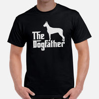 Great Dane Dog Themed Clothes & Attire - Funny Canine Tee Shirts For Humans - Gifts for Dog Dads & Lovers - The Dogfather T-Shirt - Black, Men