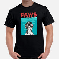 Great Dane Dog Themed Clothes & Attire - Funny Canine Tee Shirts For Humans - Gifts for Dog Moms, Dads & Lovers - The Paws T-Shirt - Black, Men
