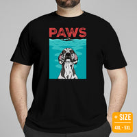 Great Dane Dog Themed Clothes & Attire - Funny Canine Tee Shirts For Humans - Gifts for Dog Moms, Dads & Lovers - The Paws T-Shirt - Black, Plus Size