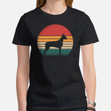 Great Dane Dog Themed Clothes - Canine Tee Shirts For Humans - Gifts for Dog Moms, Dads & Lovers - Vintage Sunset Inspired T-Shirt - Black, Women