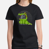 Great Dane Dog Themed Clothes - Cute Alligator Costume T-Shirt - Funny Canine Tee Shirts For Humans - Gifts for Dog Moms, Dads & Lovers - Black, Women