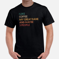 Great Dane Dog Themed Clothes - Funny Canine Tee Shirts For Humans - Gifts for Dog Lovers - I Like Coffee And My Great Dane T-Shirt -  Black, Men