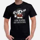 Great Dane Dog Themed Clothes - Funny Canine Tee Shirts For Humans - Gifts for Dog Lovers - I Love My Books Like I Love My Coffee Shirt - Black, Men