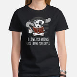 Great Dane Dog Themed Clothes - Funny Canine Tee Shirts For Humans - Gifts for Dog Lovers - I Love My Books Like I Love My Coffee Shirt - Black, Women